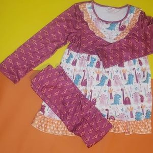Girls size 10/12 dinosaur pant set